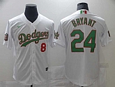 Dodgers 8 & 24 Kobe Bryant White World Series Nike Cool Base Jersey,baseball caps,new era cap wholesale,wholesale hats